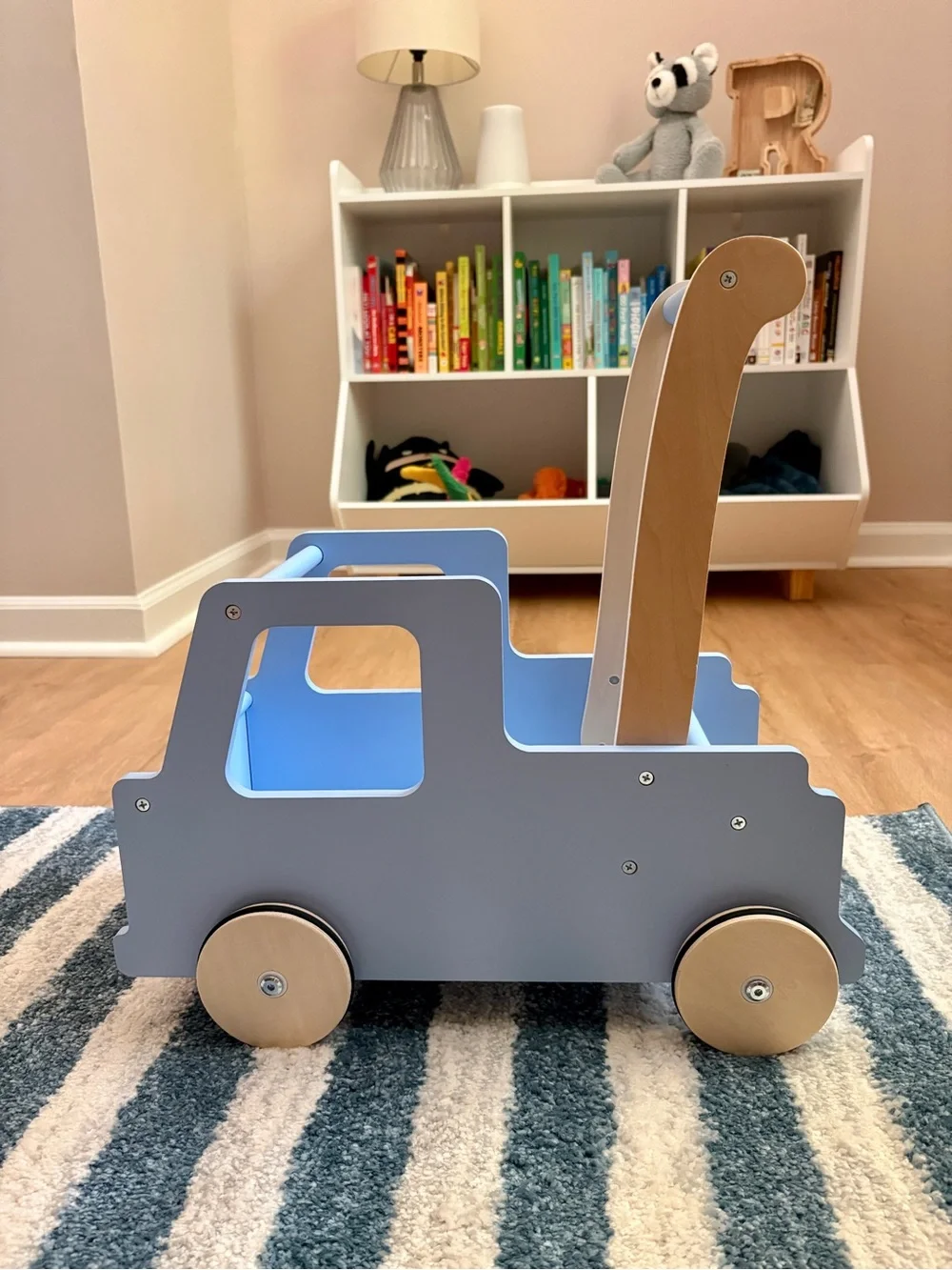 NWOT Moover Wooden Push Walker Toy - Light Blue
